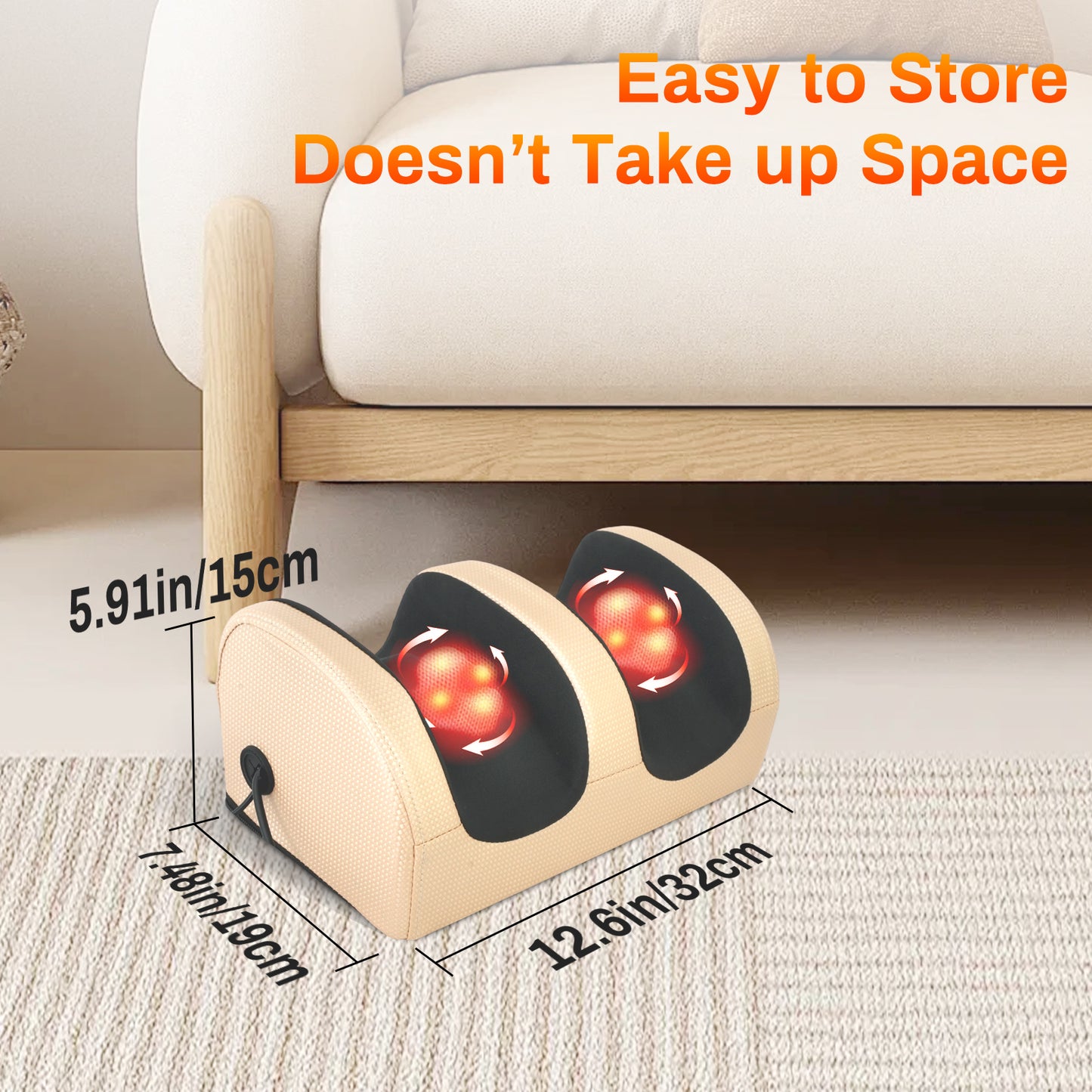 Foot Massager, Foot and Calf Massage Machine, Shiatsu Deep Tissue Massage Machine with Heat, Leg Massager with Massage Roller, Gifts for Mom and Dad, Gold