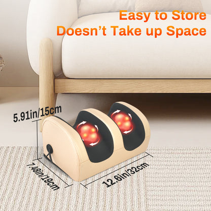 Foot Massager, Foot and Calf Massage Machine, Shiatsu Deep Tissue Massage Machine with Heat, Leg Massager with Massage Roller, Gifts for Mom and Dad, Gold