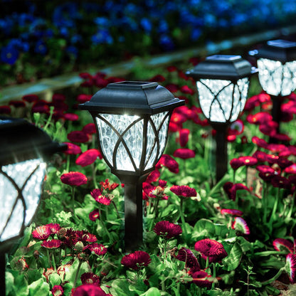 TopZoo Solar Lights Outdoor Waterproof, 8 Pack Solar Pathway Lights, Garden Stake Lights for Yard Patio Sidewalk Walkway Planter with Water Ripple Glow, Cool White