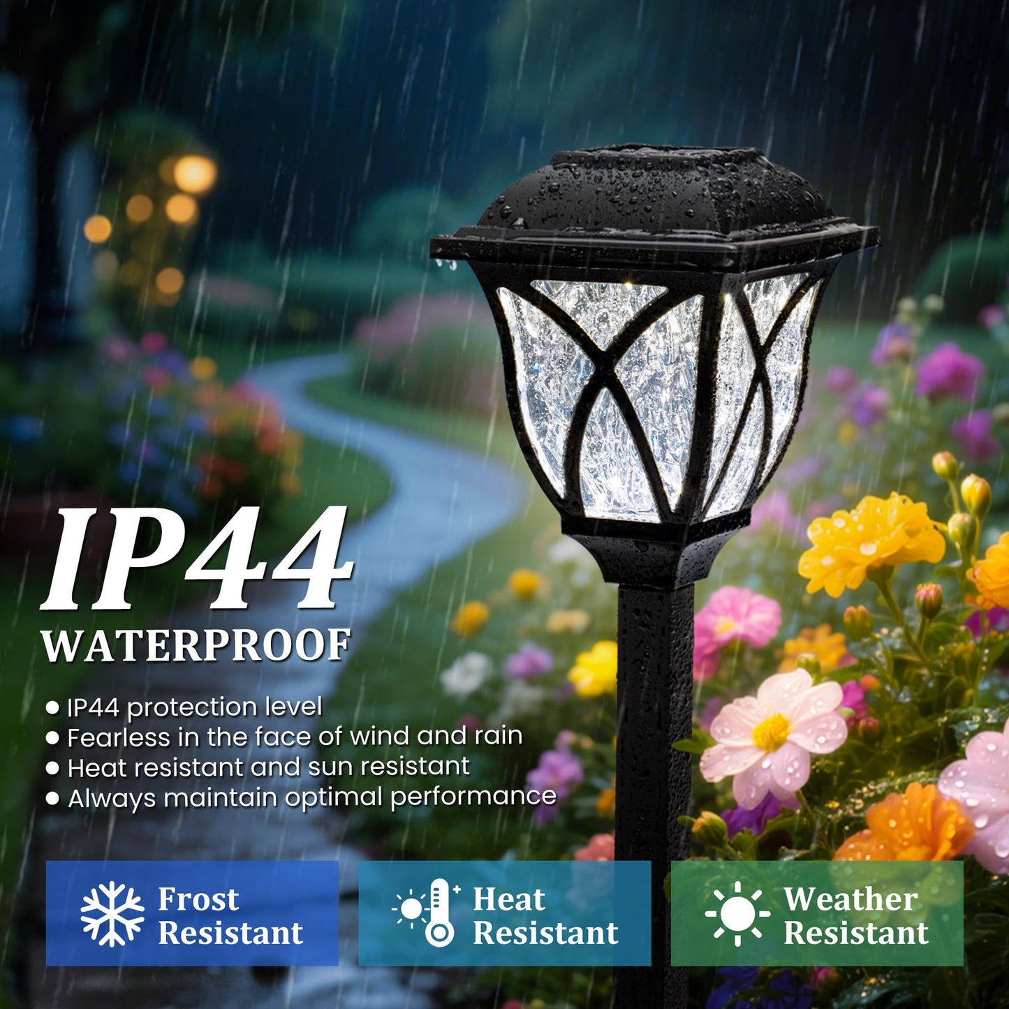 TopZoo 6 Pack Pathway Solar Lights, Outdoor Waterproof Landscape Lighting with Water Ripple Effect for Walkway, White