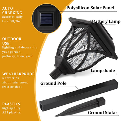 TopZoo Solar Lights Outdoor Waterproof, 8 Pack Solar Pathway Lights, Garden Stake Lights for Yard Patio Sidewalk Walkway Planter with Water Ripple Glow, Warm White