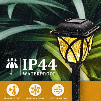 TopZoo Solar Lights Outdoor Waterproof, 8 Pack Solar Pathway Lights, Garden Stake Lights for Yard Patio Sidewalk Walkway Planter with Water Ripple Glow, Warm White